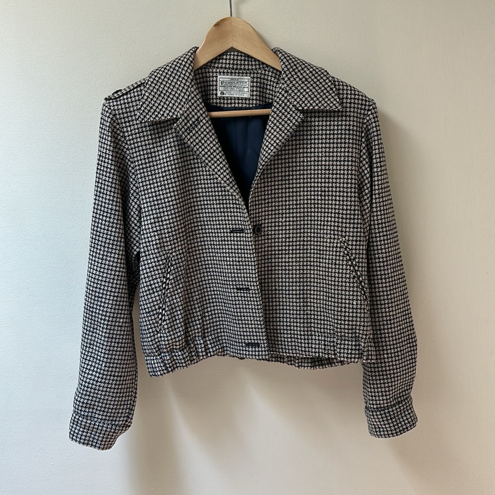 Vintage Miss Pendleton Houndstooth Crop Jacket